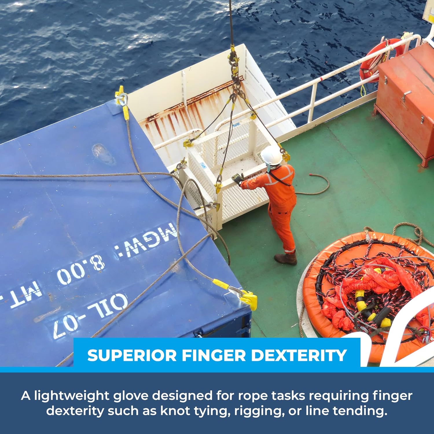 Rock-N-Rescue Rope Master Gloves - Version II, Lightweight, Breathable, Stretchable, Nylon Construction for Dexterity and Comfort, Leather Reinforced Palms for Protection, Large