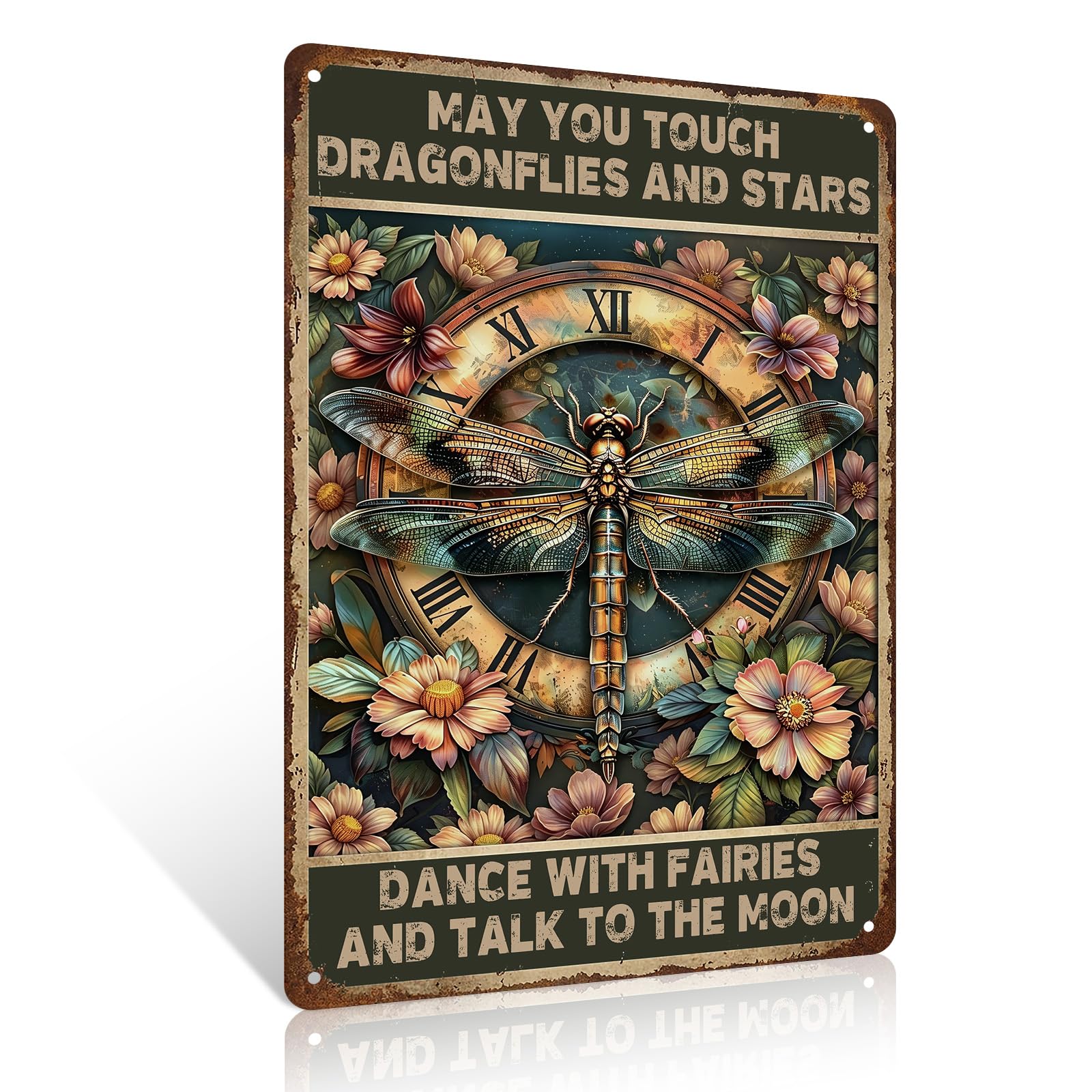 Ulord Dragonfly Metal Signs 8x12 Inches Quote Wall Art