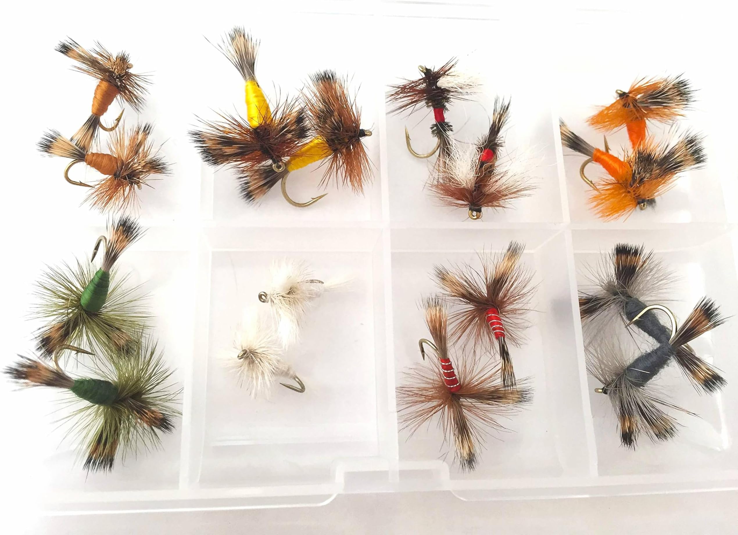 Irish Wulff Dry Trout Flies 16 Pack with Free Fly Box Sizes 8โ12 Fly Fishing Flies Set