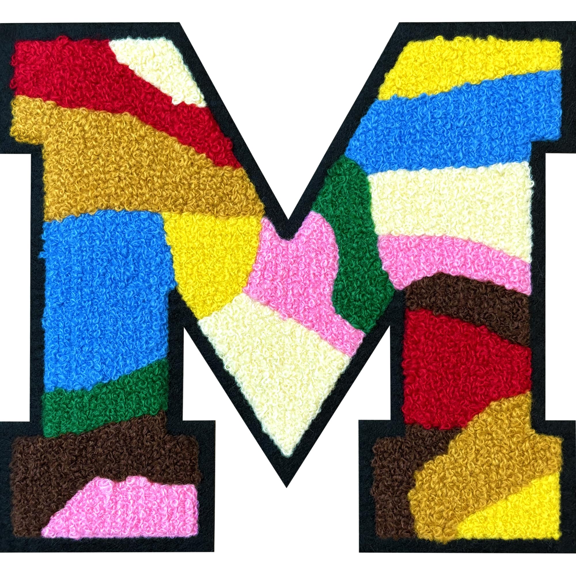 SOYCEV 6" Iron on Letter Patches Large Chenille Color Varsity Letterman Jacket Patches (M)