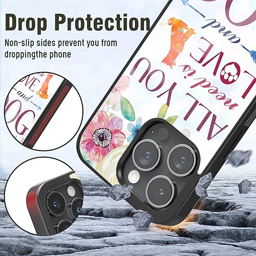 Miniatura 5 de Love Dogs - Fundas de teléfono para amantes de los perros, mamá, papá, mujeres y hombres, diseño floral All Your Need is Love & Dog Linda funda para