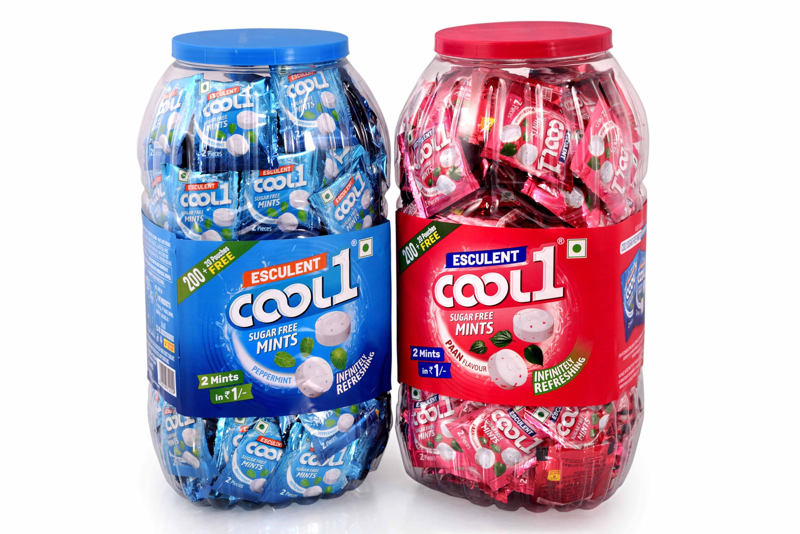 COOL1 Mints Sugar-Free PEPPERMINT & PAAN Flavour Combo Pack (Sachets in Jar packing) |Pack of 2 Jars (One Peppermint Flavour Jar & One Paan Flavour Jar) | Each Jar contains 220 Sachets of 2 Mints Each (B0CXPWPV2Z) Amazon Price History, Amazon Price Tracker