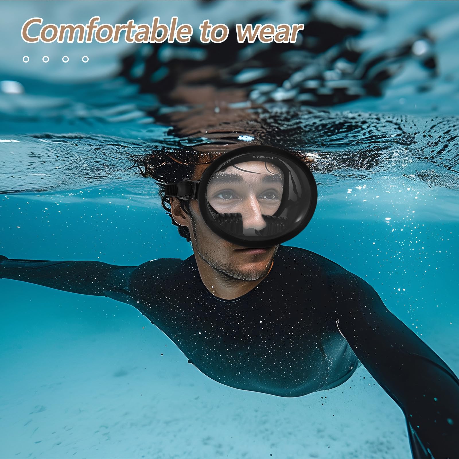 GLEAVI Gafas de Buceo Antivaho Profesionales Silicona y Vidrio Templado para Natación y Snorkel Amplio Ángulo de Visión y Protección contra Filtraciones