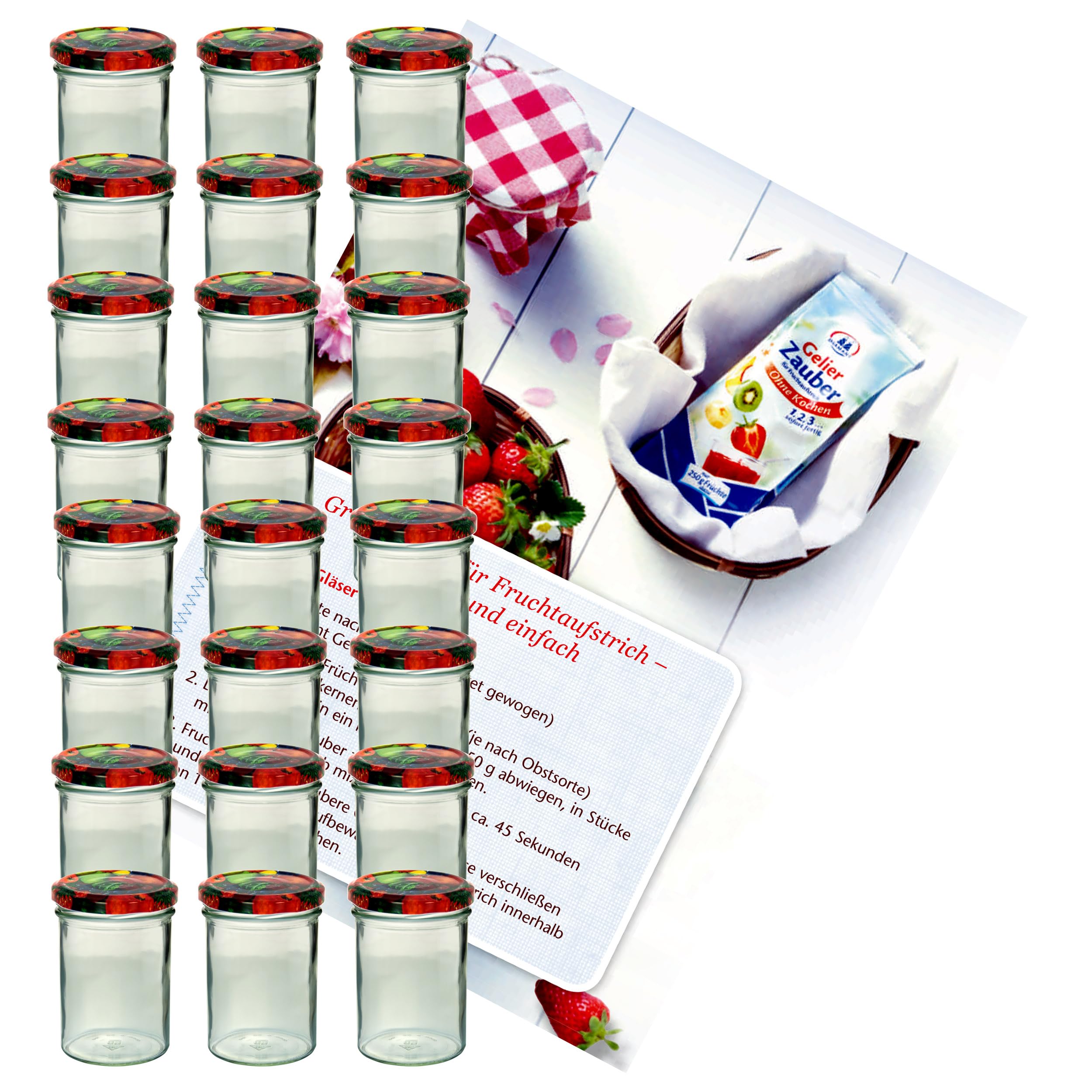 MamboCat Set van 50 inmaakpotten, 435 ml met tot 82, deksel met MamboCat Set van 50 inmaakpotten, 435 ml met tot 82, deksel met