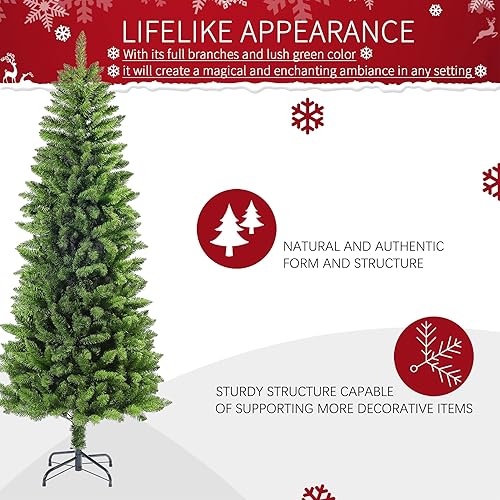 Miniatura 3 de Árbol de Navidad artificial de 6 pies para el hogar, oficina, decoración de fiesta con soporte plegable de metal, fácil montaje, base plegable,