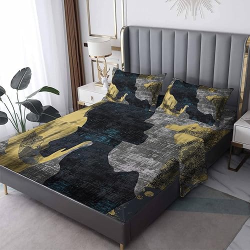 Miniatura 8 de Fox Sheets - Juego de sábanas y fundas de almohada de tamaño California King, diseño de animales florales, bolsillo profundo de 14 pulgadas, juego