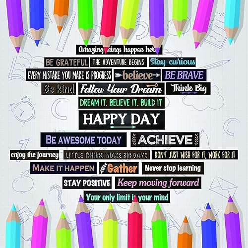 Miniatura 3 de 23 piezas inspiradoras para tablón de anuncios, carteles motivacionales para aula, citas laminadas, afirmación positiva, carteles motivacionales con