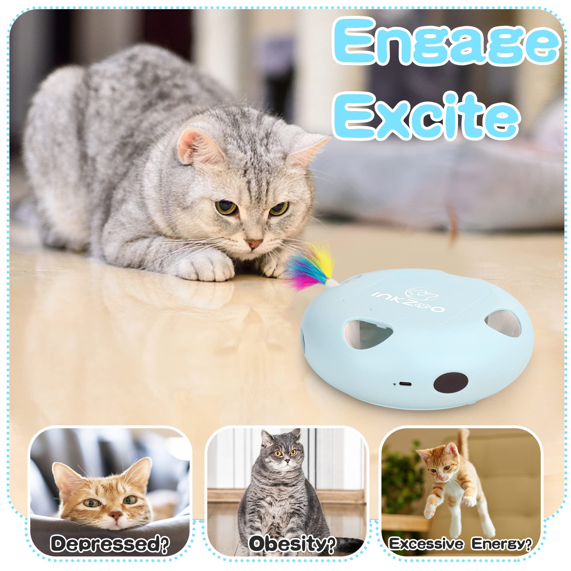 Amazon | INKZOO 猫のおもちゃ インタラクティブな猫のおもちゃ 屋内猫