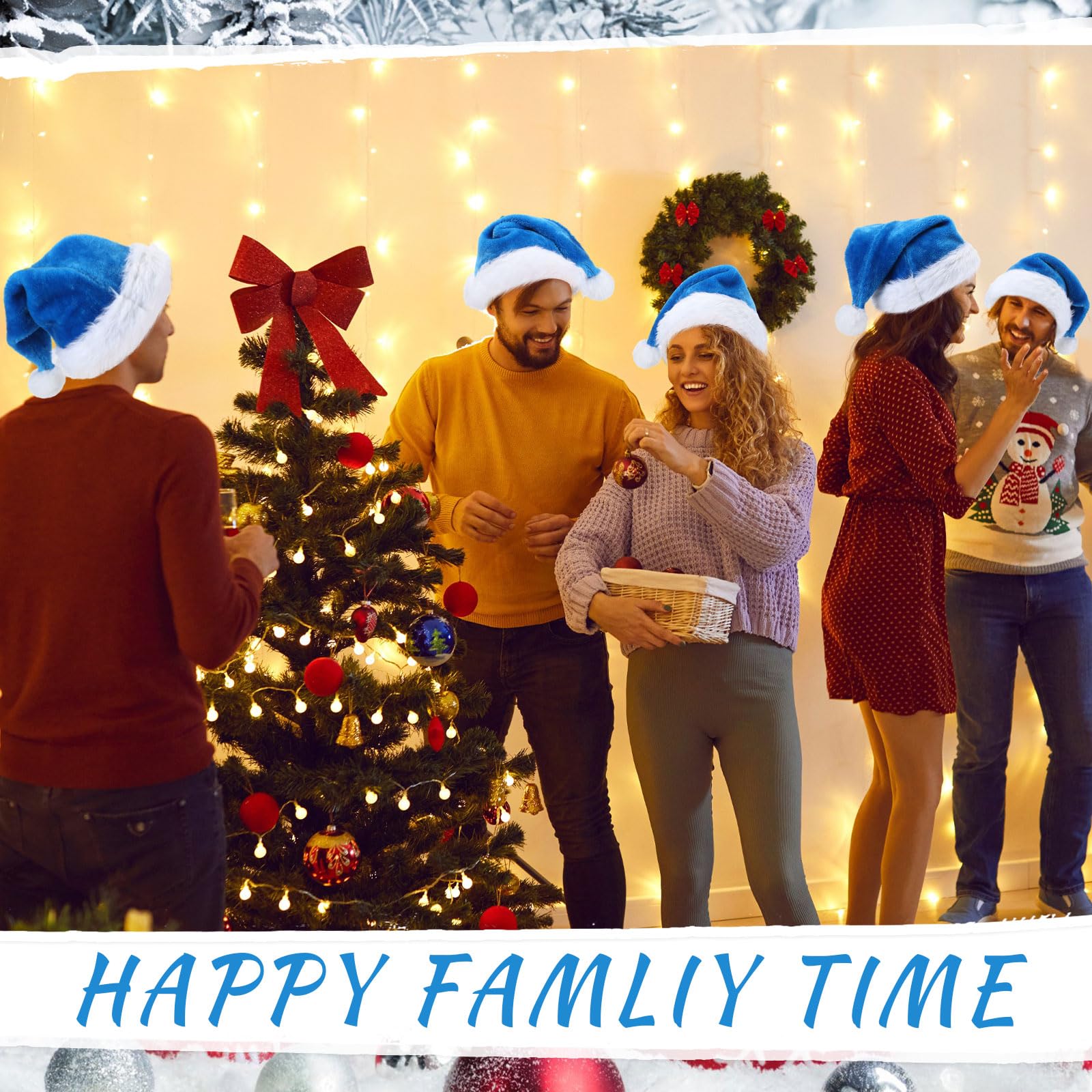 Vicenpal 50 sombreros de Papá Noel a granel, sombreros de Navidad de terciopelo de felpa para hombres y mujeres, suministros de fiesta de Navidad