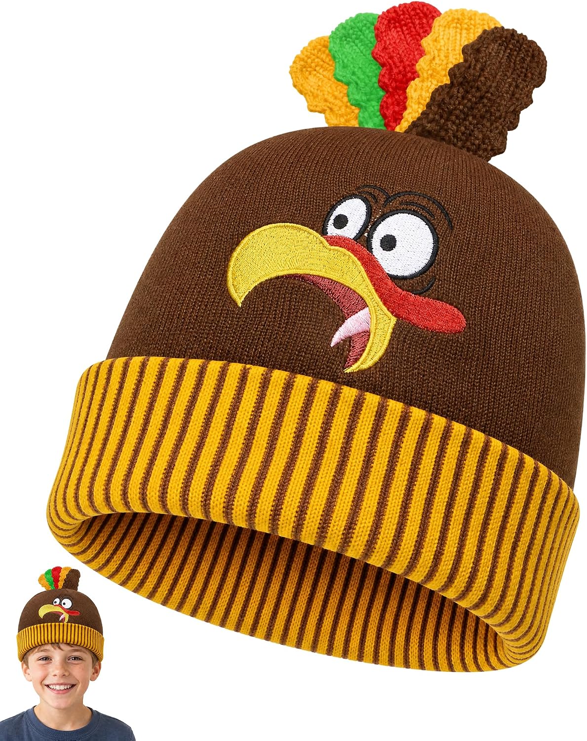 Thanksgiving Turkey Beanie Turkey Trot Hat for Kids Turkey Running Gear
