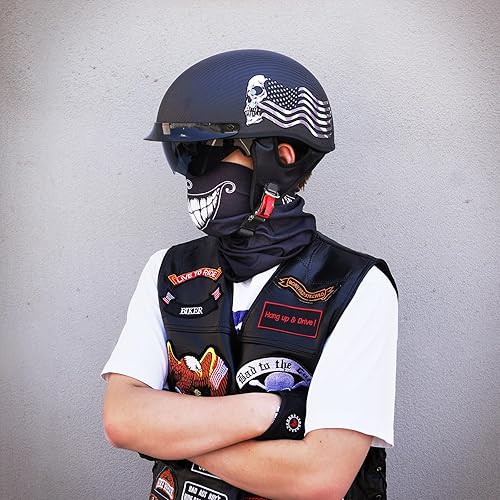 Miniatura 2 de VCOROS - Cascos de cara abierta de fibra de carbono estilo retro para motocicleta, cascos de media cara para hombres y mujeres, para moto, crucero,