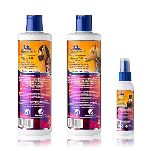 Miniatura 2 de Mane 'n Tail Spirit Untamed - Juego de champú, acondicionador y desenredante – Aroma a manzana caramelo, fórmula suave de aceite de coco para niños,