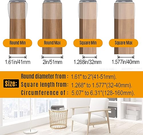 Miniatura 120 de 24 protectores de patas de silla para suelos de madera dura, almohadillas de fieltro de silicona para muebles, fundas de patas de mesa de movimiento