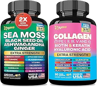 Zoyava Sea Moss 16-in-1 and Collagen 14-in-1 Supplement Bundle