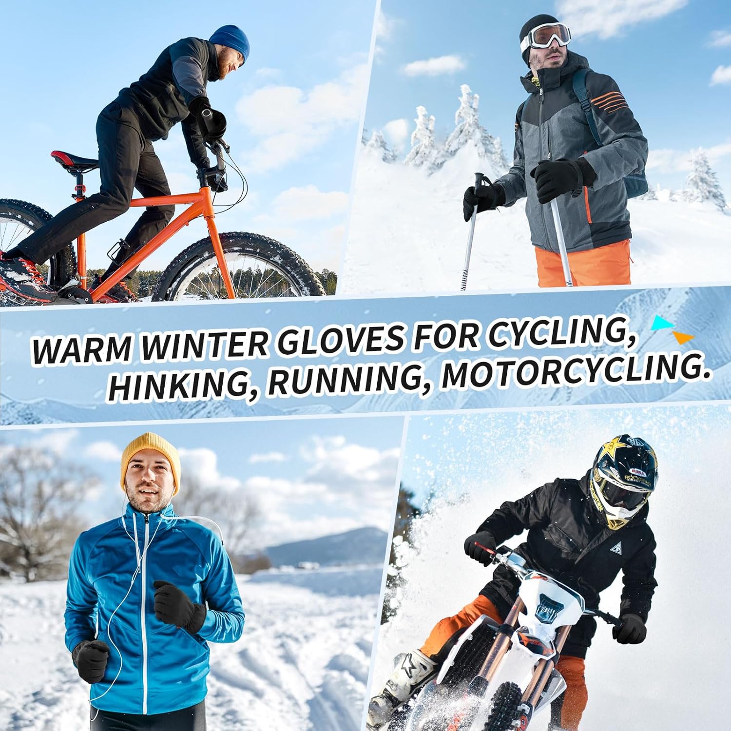 Winter Gloves for Men Women: -20°F Thermal Warm Deerskin Polar Fleece Cotton Glove - Image 7