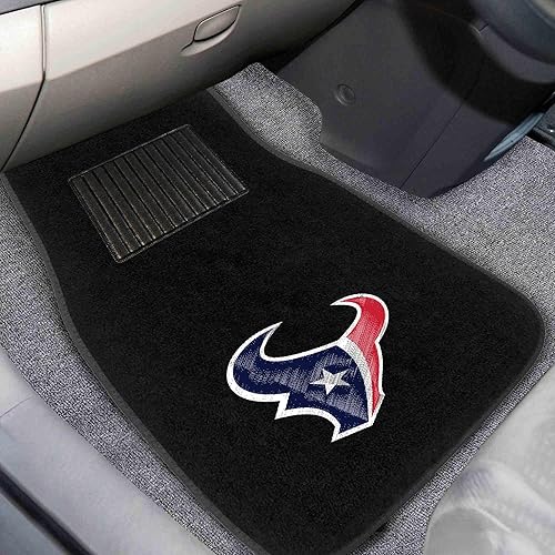 Vista 11 de FANMATS NFL-Teams - Juego de 2 alfombrillas bordadas para coche, unisex, para adultos Negro