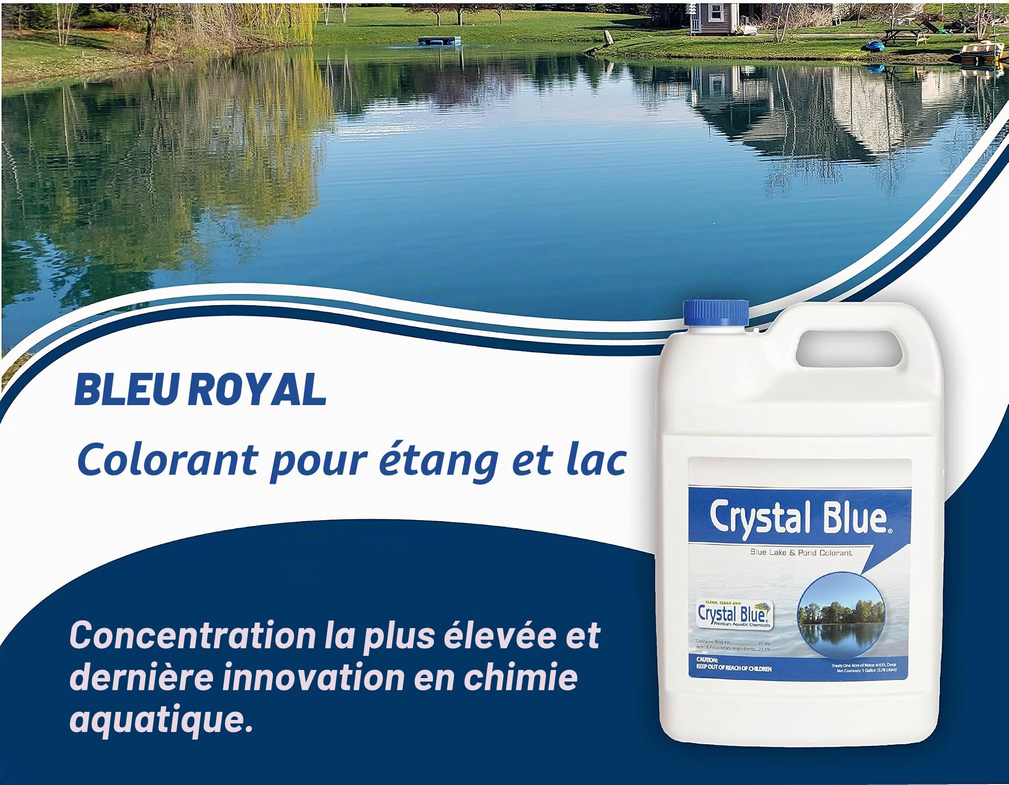 Sanco Industries Crystal Blue Teinture pour lac et étang