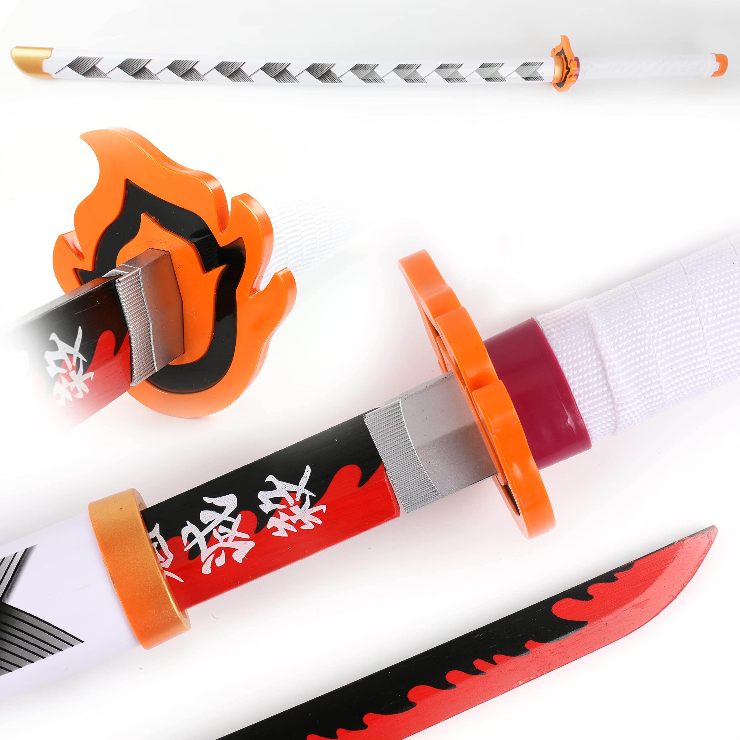 Demon Slayer Cosplay Samurai Sword, Anime Swords, Handmade Katana Samurai Sword Bamboo Sword Demon Sword 41” JIERUI CREATION