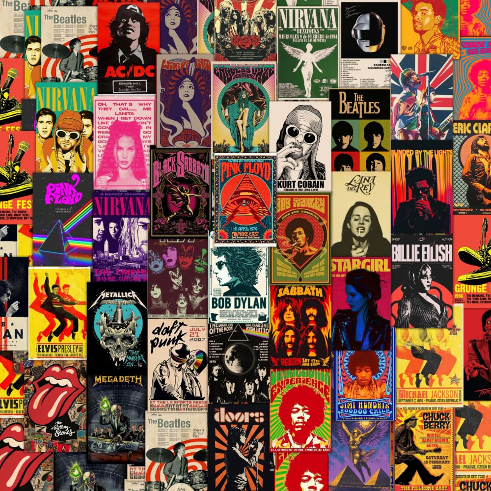 Bob Talbot 80s vintage poster 10種セット Good Hope Vintage Rock Music Band Collage – 45 Mini Posters (4x6