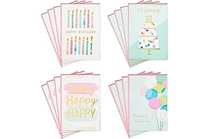 Hallmark Birthday Cards 5x7: 16 Premium Greeting Cards for Every Birthday Celebration