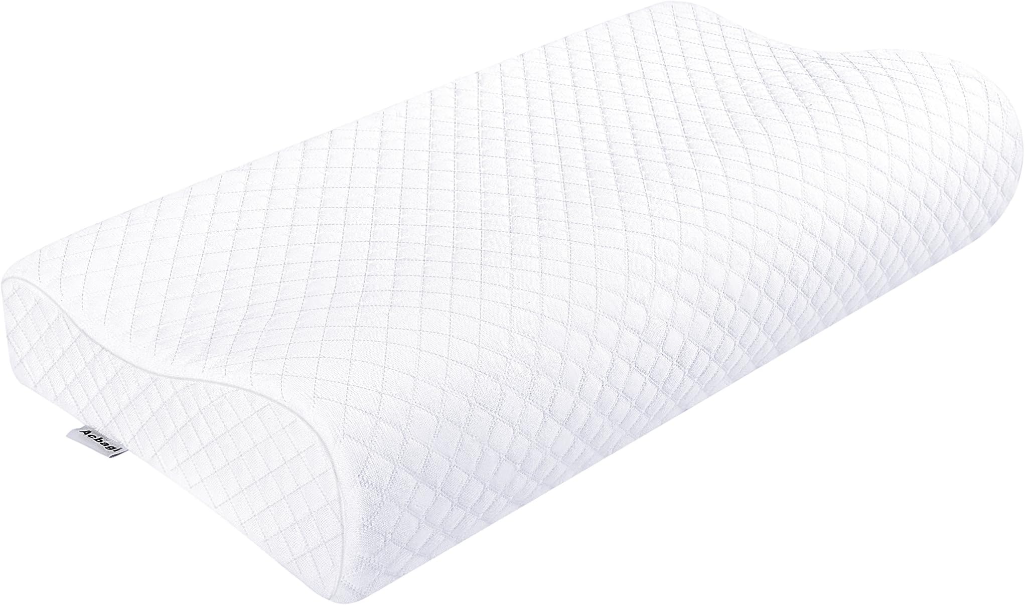 Memory Foam Pillow Bed Pillow for Side and Back Sleeper with Washable Pillow Cover (Contour A)
