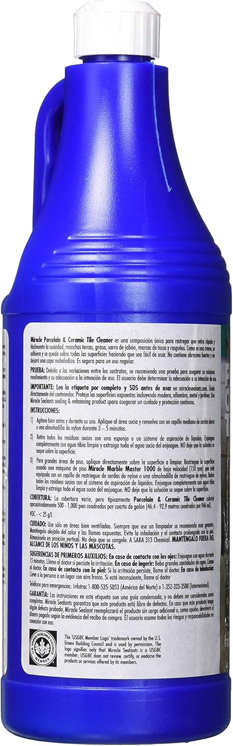 Miracle Sealants PCTCQT6 Porcelain & Ceramic Tile Cleaners, Quart - - 