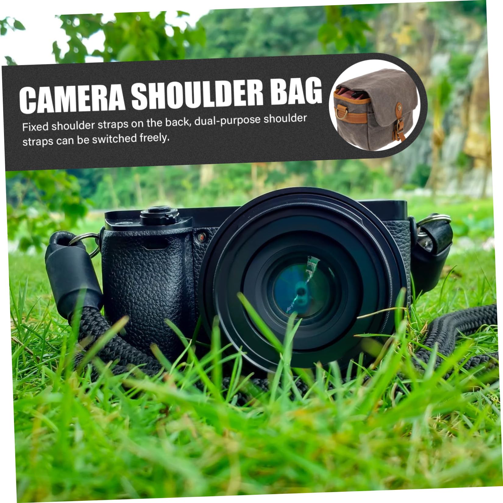 Borsa Porta-fotocamera Antiurto Militare Verde, Custodia Compatta per Fotocamere Dslr e Mirrorless Scomparti Separati, Borsa Portatile per Esterni e Viaggi Fotografici