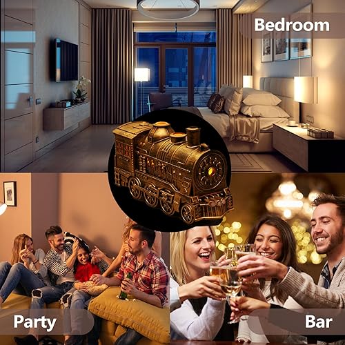 Miniatura 7 de Humidificador de tren con difusor de aceite esencial, humidificador de tren de niebla fría de 10.1 fl oz para dormitorio, 2 modos de luz nocturna de