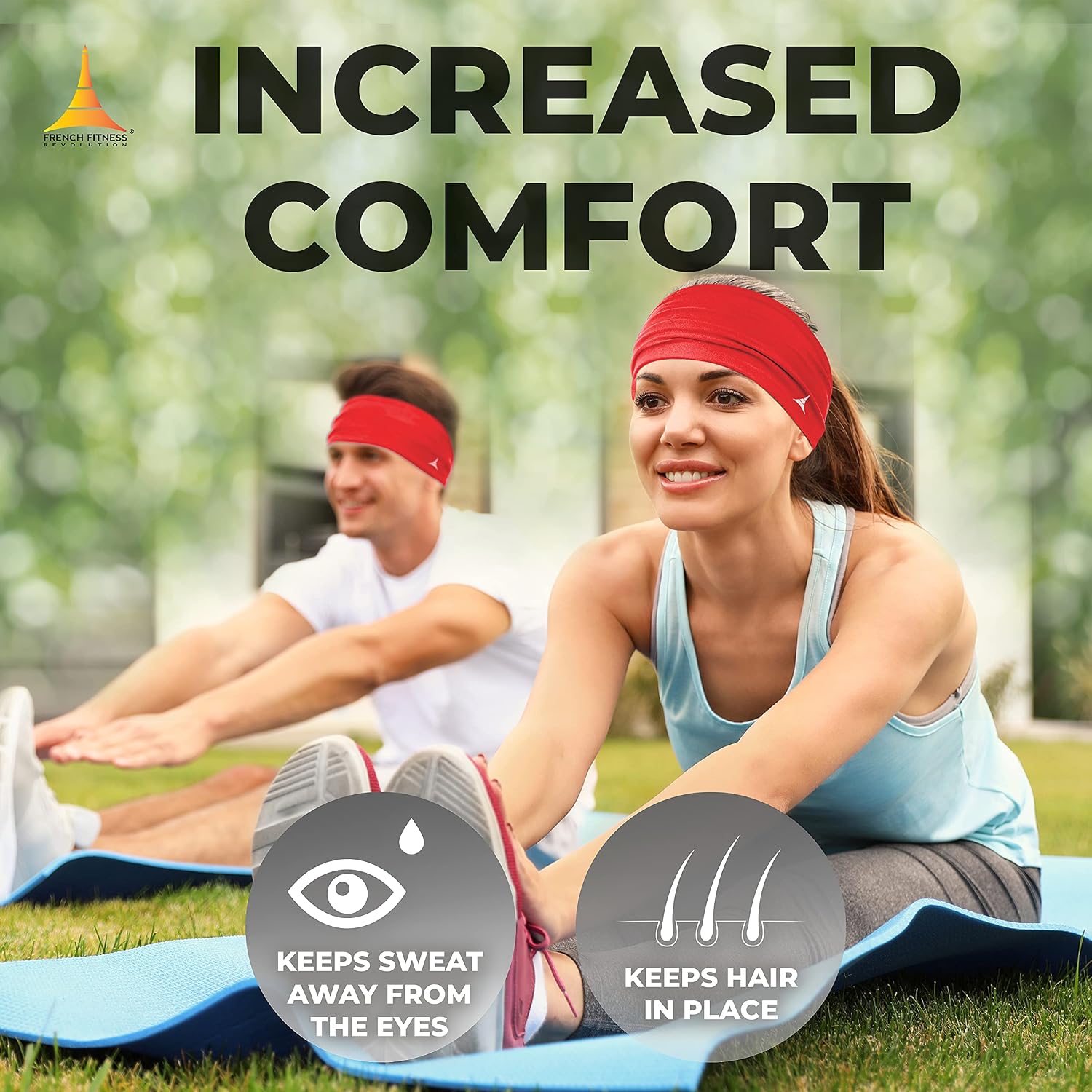 French Fitness Revolution, Stretchy Sports Headband for Men & Women, Guys Sweatband for Running Cycling, Basketball, Yoga - Image 4