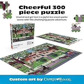 Buffalo Games - Charles Wysocki - Ice Cream and Hopscotch - 300 Piece Jigsaw Puzzle for Adults -Challenging Puzzle Perfect for Game Nights - Finished Size is 21.25 x 15.00