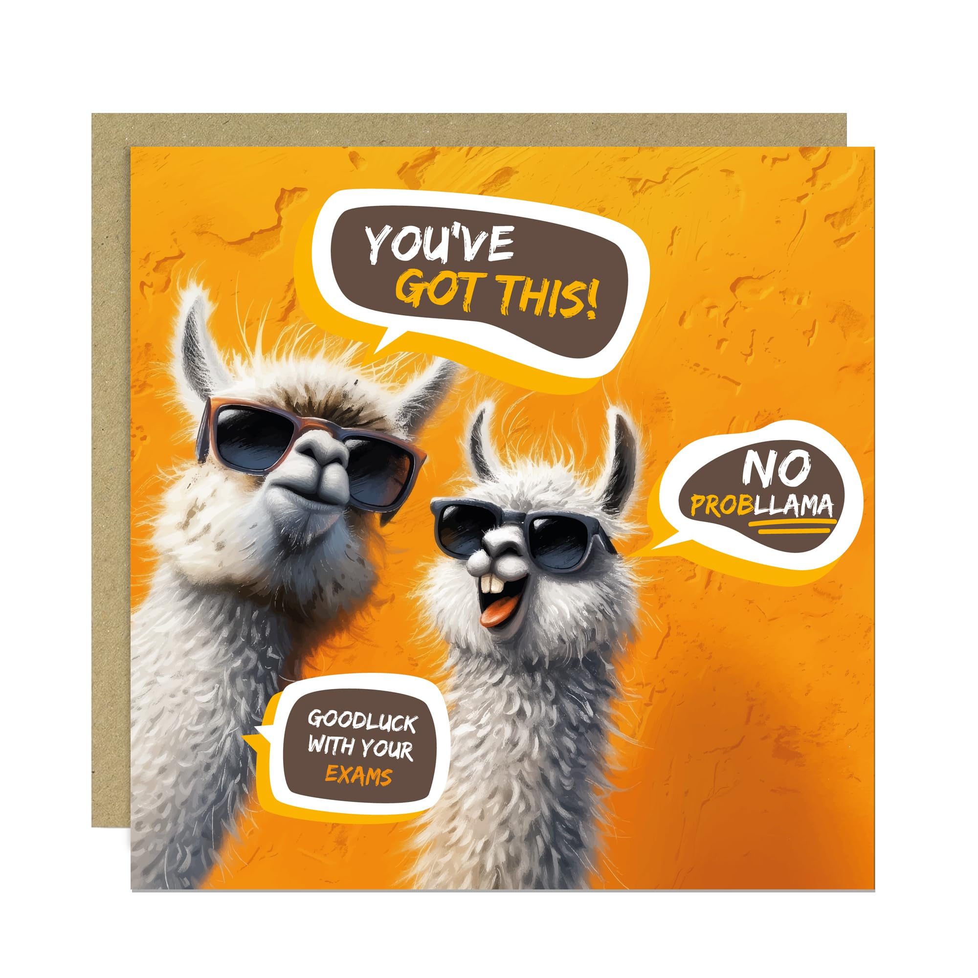 RED OCEAN Good Luck Card For Your Exams GCSEs A Levels No Probllama You've Got This Good Luck Card for Daughter Son Granddaughter Grandson With Kraft Envelope