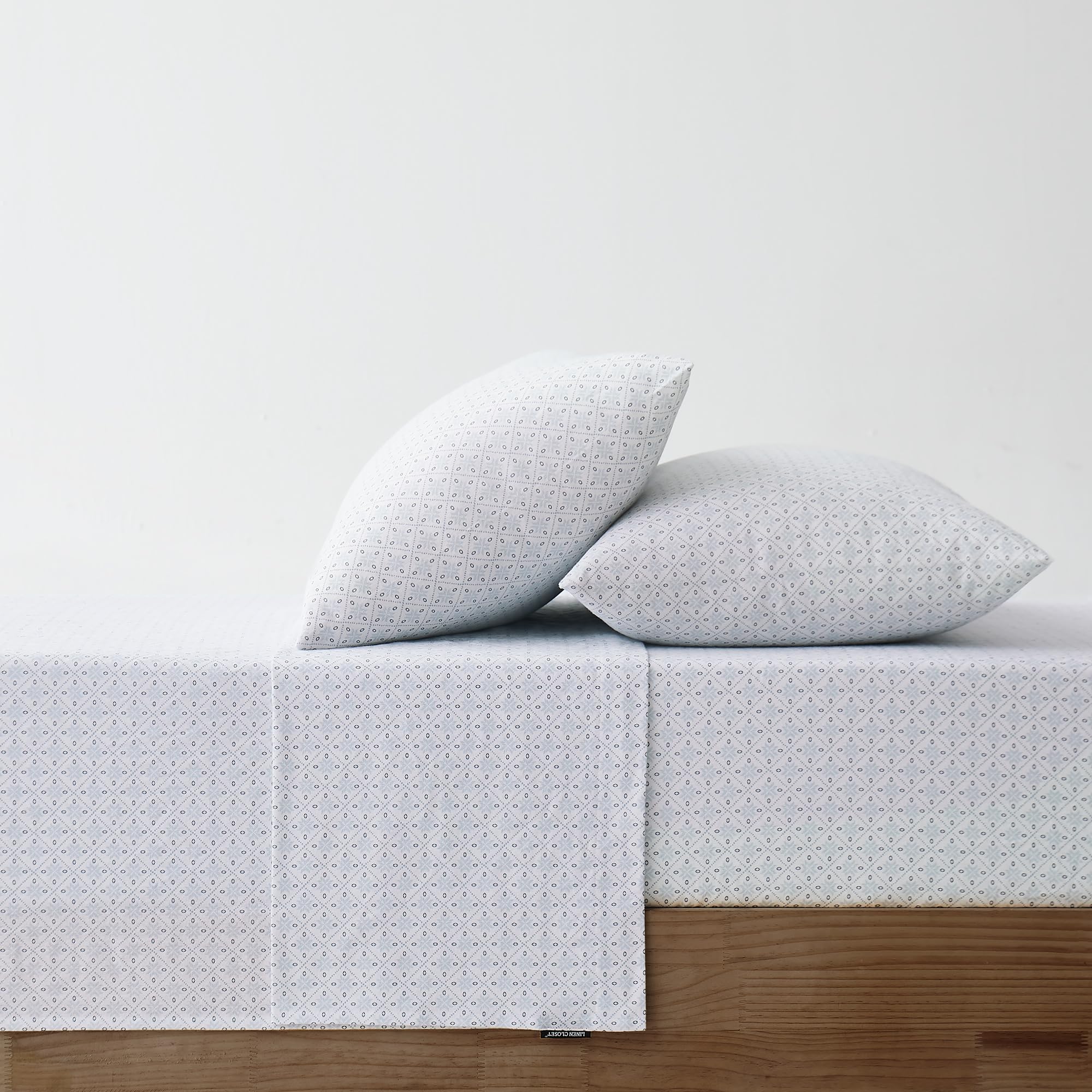 Linen Closet Morbido e accogliente set di lenzuola in flanella di cotone 100%, per letto matrimoniale, cristallo gelido
