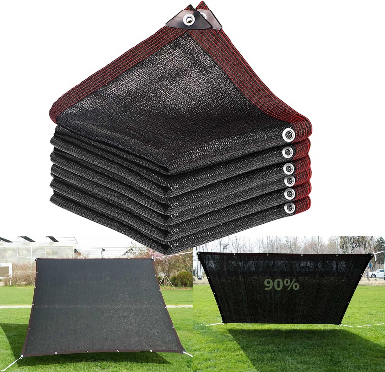 Black Shade Netting 90% Shade Cloth,Sun Shade Sails Canopy,UV Resistant Net 2x6m,3x3m,4x7m,5x14m,7x9m,9x10m for Greenhouse Garden Flower Plant Sun Shade Cover (Size : 2x5m)