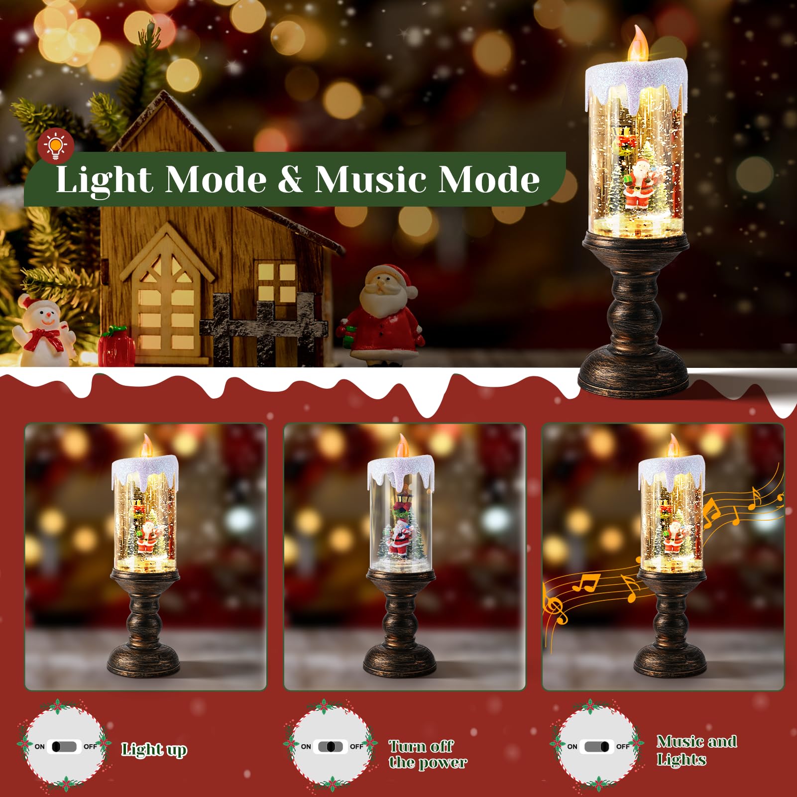 Lanterne Boule à Neige De Noël | Train Vintage Avec Lumières