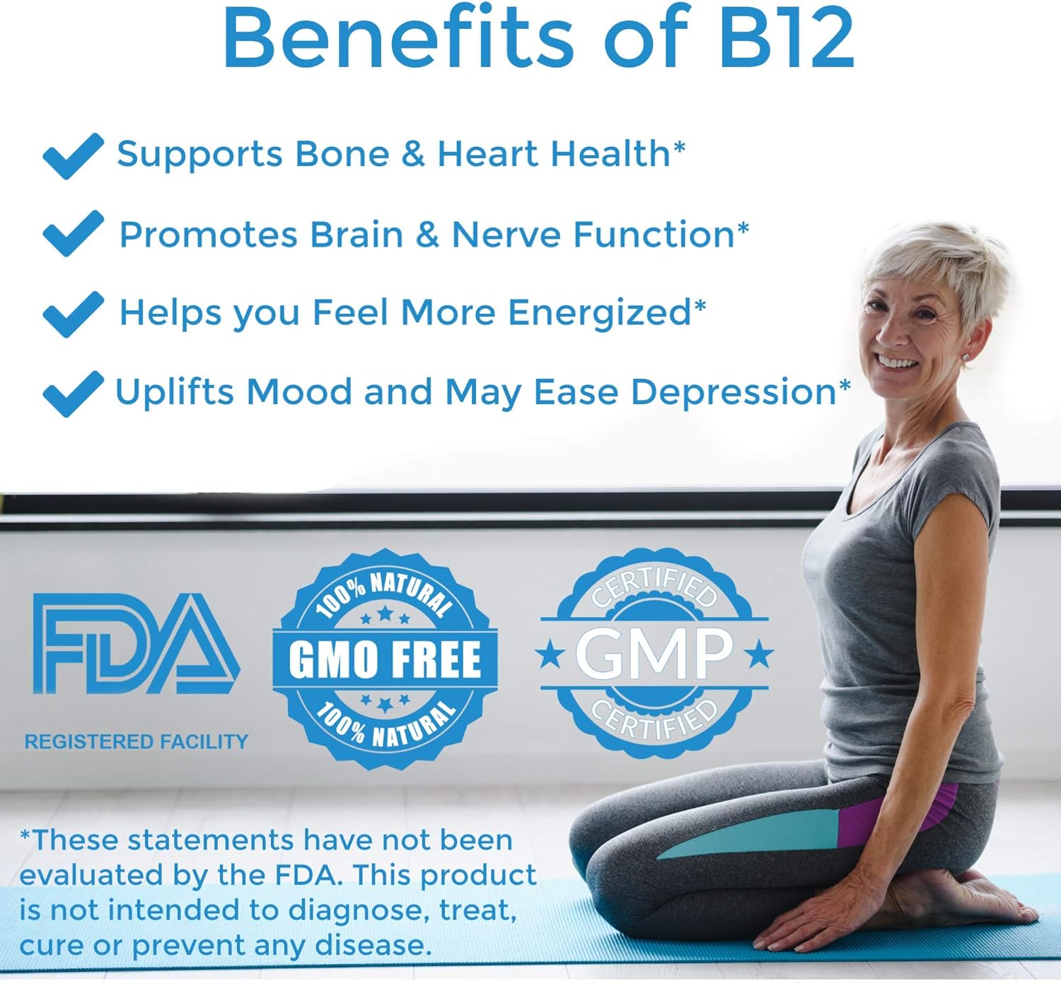 Superior Source No Shot Vitamin B12 Methylcobalamin 5000 mcg, Quick Dissolve Sublingual Tablets, 60 Count, Active Form of B12, Increase Metabolism, Energy Production, Nervous System Support, Non-GMO : Health & Household