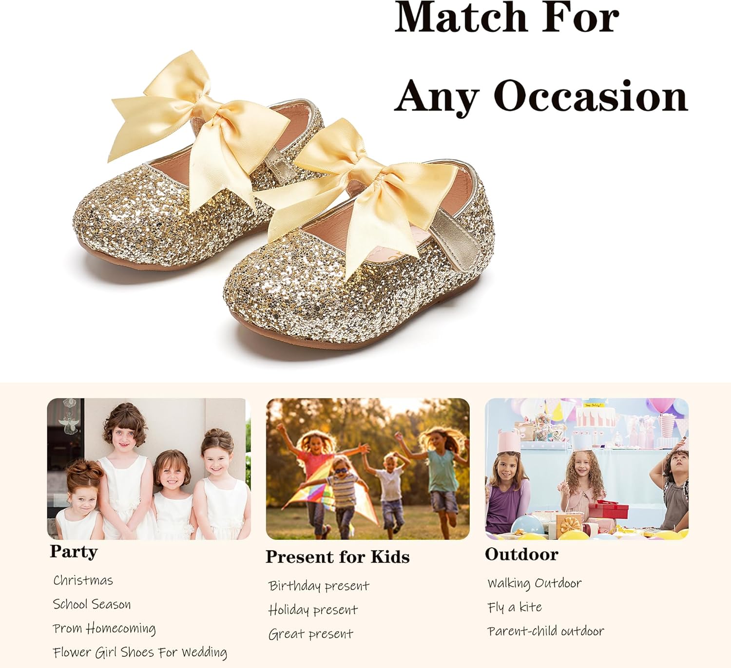 Kiderence Little Toddler Girls Dress Shoes Ballerina Ballet Flats Kids Mary Janes - Image 5