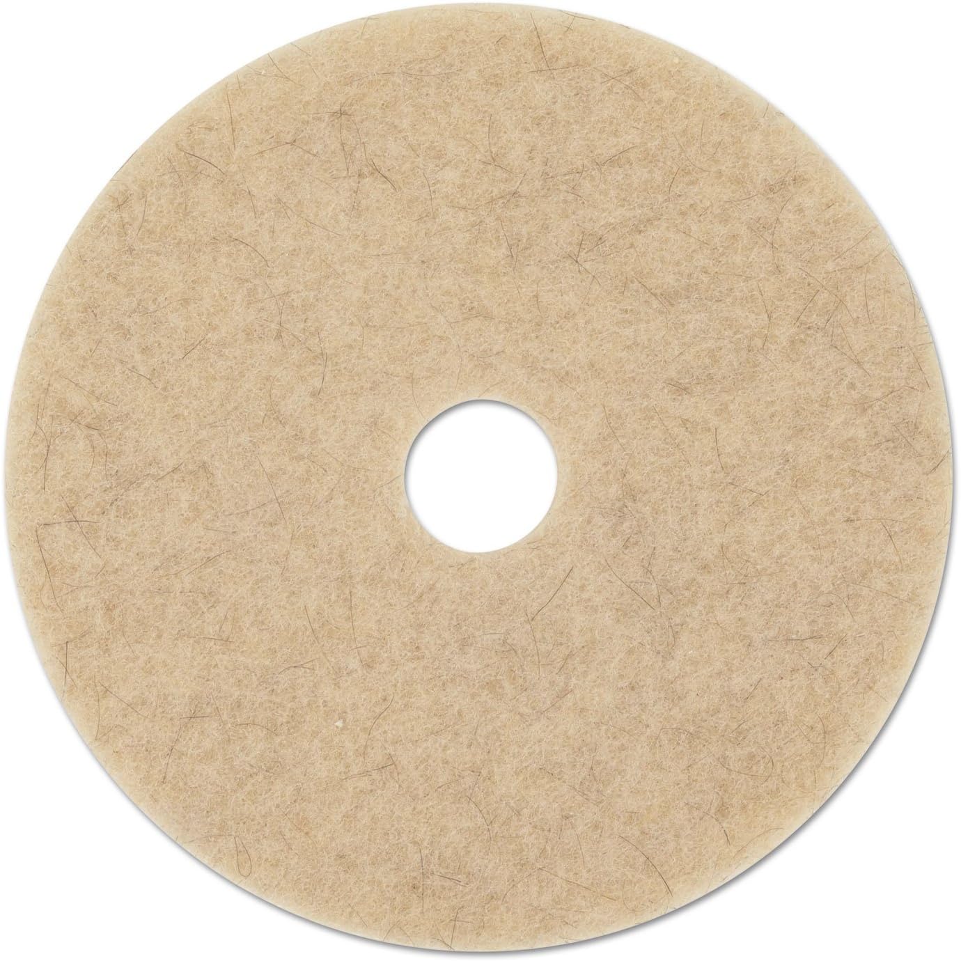 Boardwalk 4019NHE Ultra High-Speed Floor Pads 19-Inch Dia. Natural Hair Champagne 5/Carton