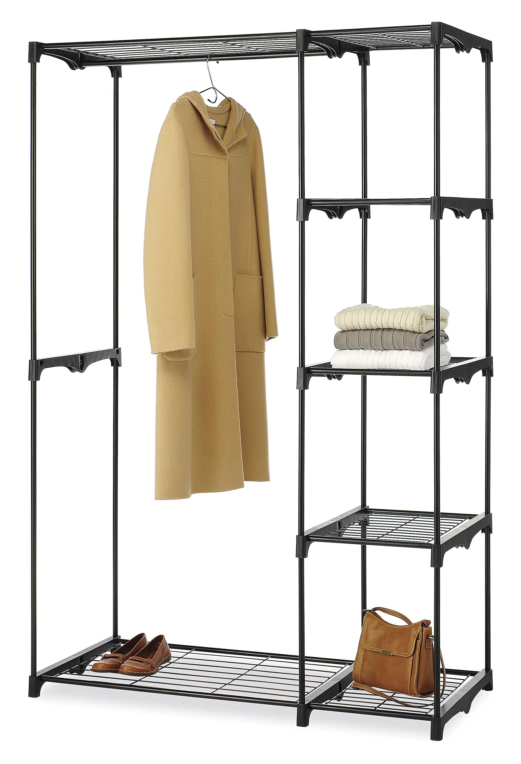 Whitmor Deluxe Double Rod Freestanding Closet Heavy Duty Storage Organizer