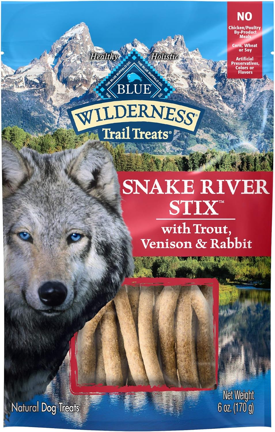 Amazon Com Blue Buffalo Wilderness Snake River Stix High Protein Grain Free Soft Moist Dog Treats With Trout Venison Rabbit 6 Oz Bag Pet Supplies