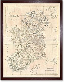 Wee Blue Coo 1799 Clement Cruttwell Map Ireland Vintage Art Print Framed Poster Wall Decor 12x16 inch