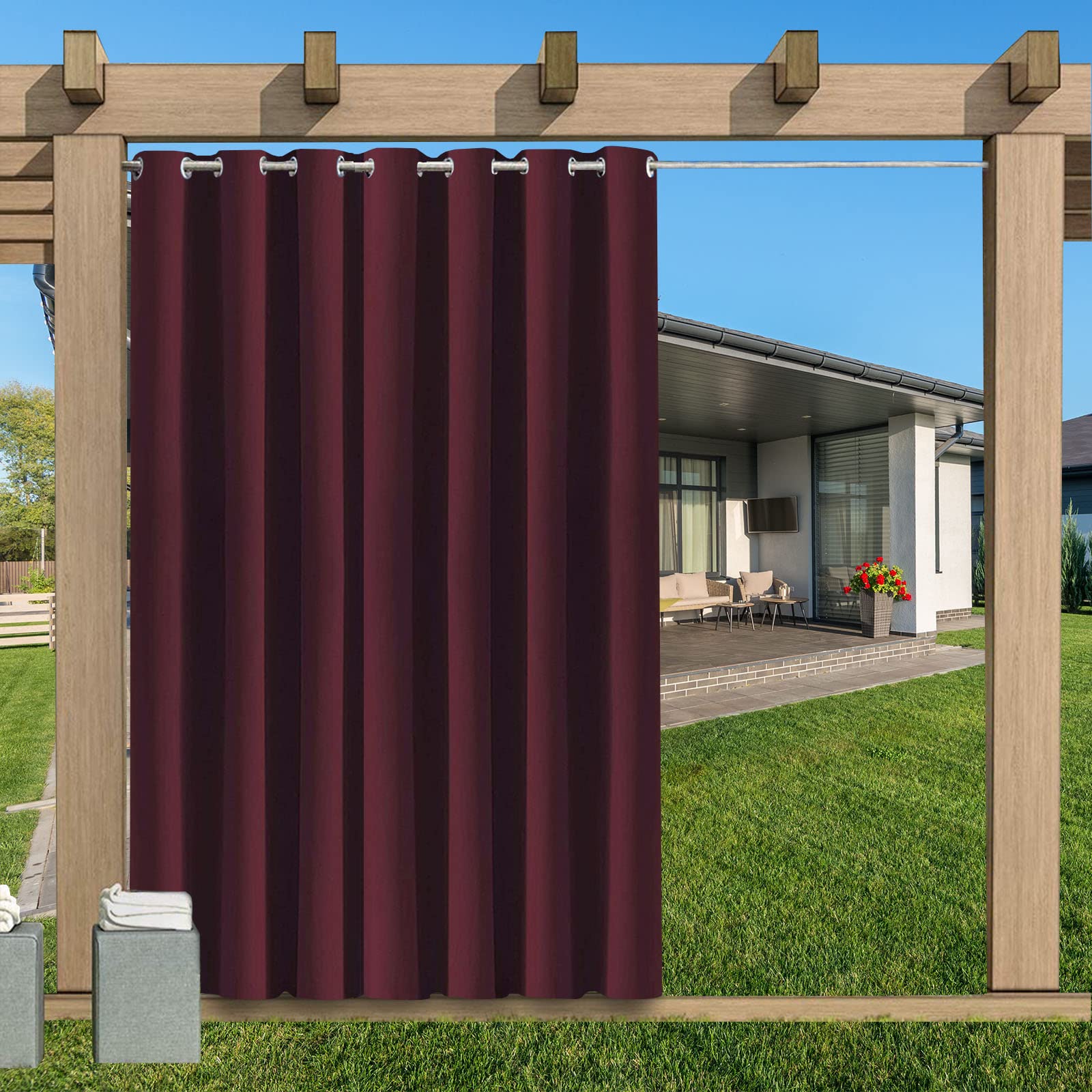 Wytrzymały wodoodporny zadaszenie namiotu na zewnątrz z przelotkami, 24 kolory, 155 x 259 cm, pawilon na basen, patio, podwórko, wszechstronne rozwiązanie schronienia, pogoda