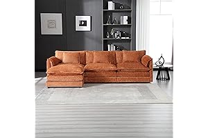Pet-Friendly and Cozy Corner Convertible Modular Sectional Sofa With Movable Ottoman