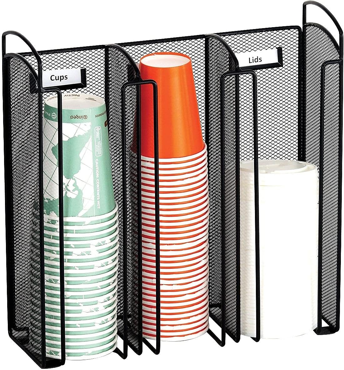 Safco 3292BL Onyx Mesh Cup and Lid Holder Organizer, Black