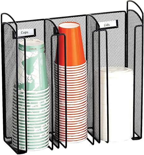 Miniatura 3 de Safco Products 3292BL Onyx Mesh - Organizador para tazas y tapas, color negro