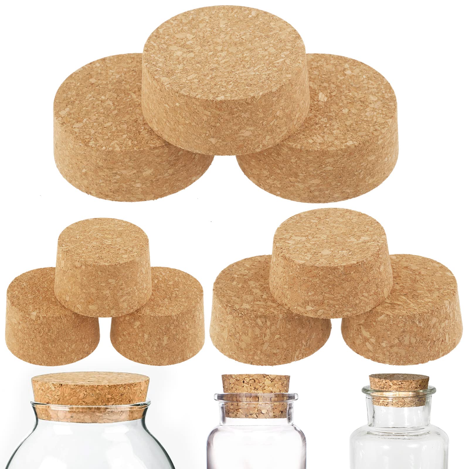 GORGECRAFT 36pcs 4 Tailles Bouchons En Liège Coniques Bouchons De Baril De Remplacement En Bois Bouchon De Bouteille De Vin En Liège Carafe Pour Vin Bière Whisky Carafe Bouteille En Verre Bocaux