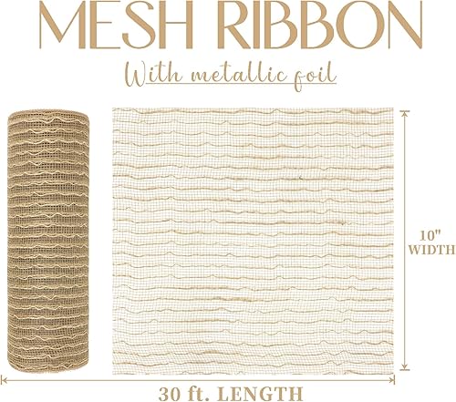 Miniatura 2 de MEEDEE Rollo de malla decorativa de 10 pulgadas de ancho de 30 pies de largo (yute natural)