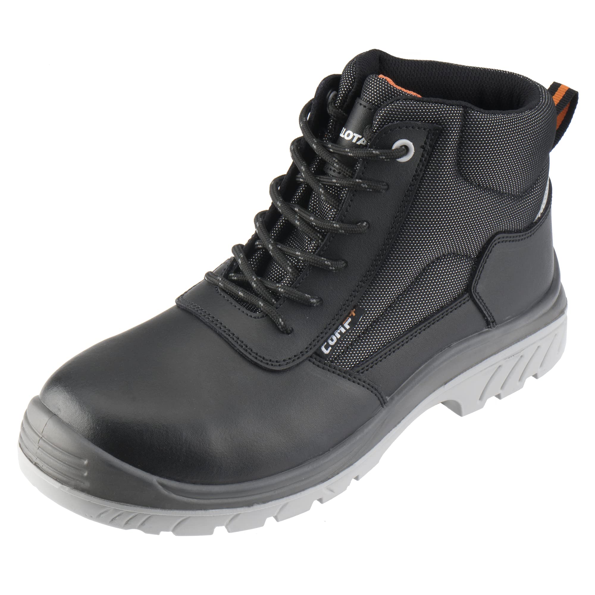 Bellota 72307NJS342 - Bota de Seguridad Comp+ Negra S3 de Hombre y Mujer (Talla 42) de Piel Hidrofugada Lisa, Acolchada y con Zonas Reforzadas Antiabrasión