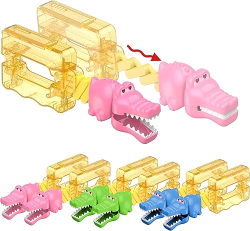 Agarrador de mano de juguete de cocodrilo, 6 piezas interactivo de juguete, agarrador de mano de juguete de cocodrilo de 6.5 pulgadas, divertidos