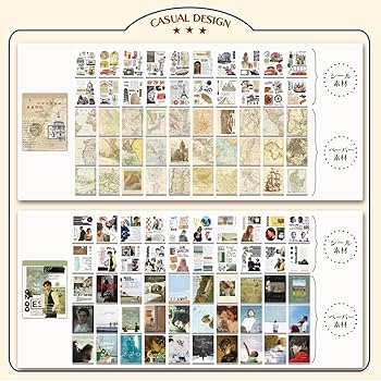 コラージュ素材 まとめ売り 大量 80サイズ 【C】 Stationery haul】超大量のコラージュ素材を開封してコラージュ