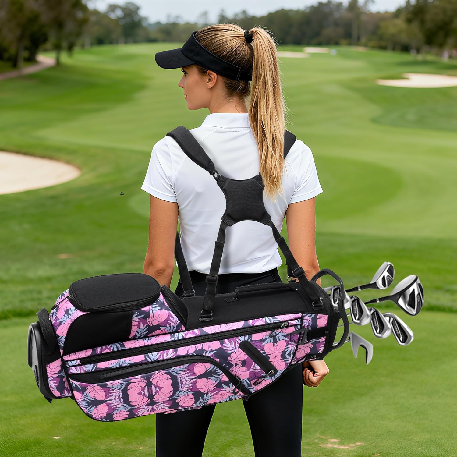 Mile High Life 14-Way Golf Stand Bag - Lightweight, Durable & Feature-Packed, with Multiple Pockets, Dual Strap and Rain Cover Hood, Premium Golf Bags for Men & Women